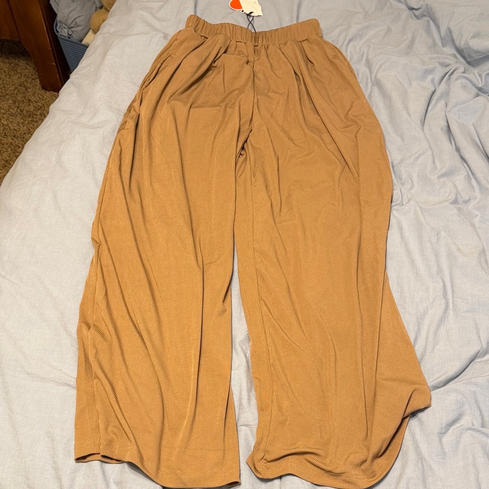 Cider Tan Ribbed Pants